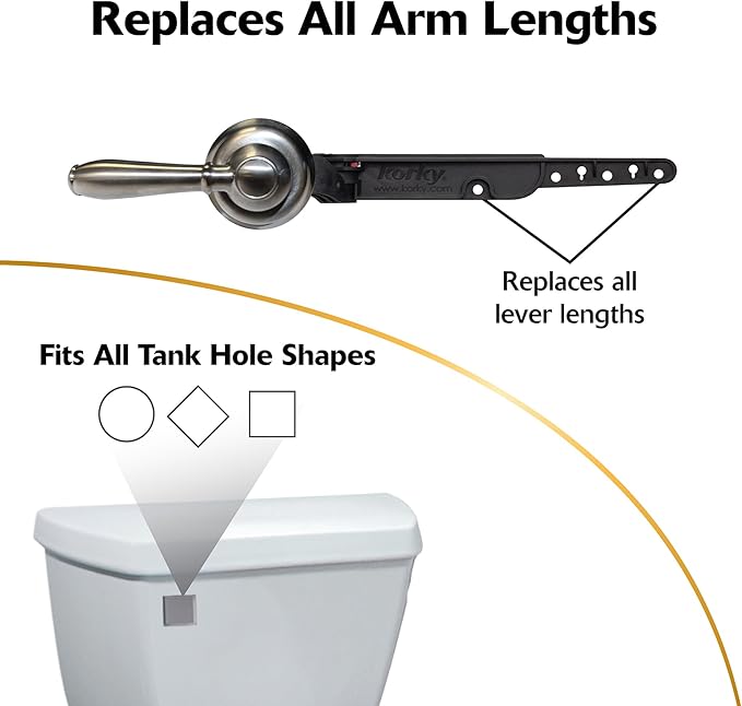 Korky Strong Arm Metal Toilet Handle and Lever - Image 5