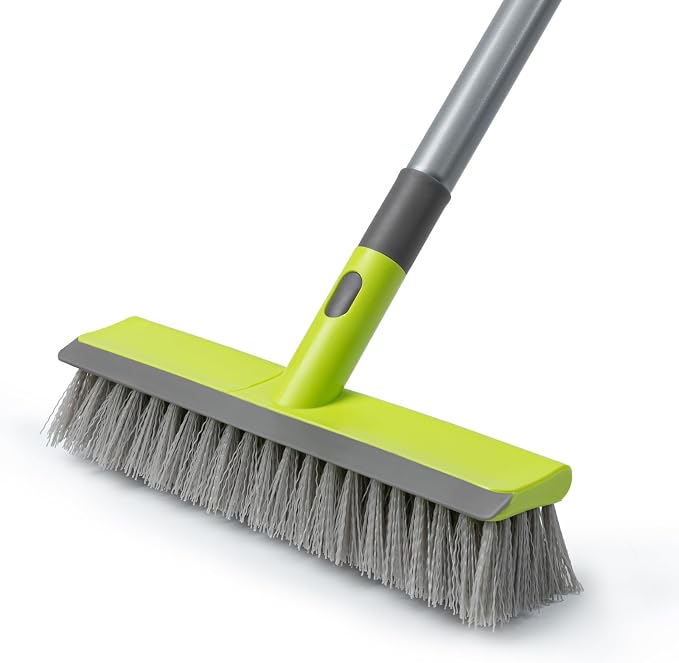 Floor Scrub Brush 2 in 1 Scrape and Stiff Bristle Deck Brush by TrueYee
