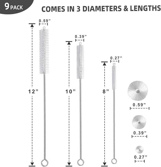 9-Piece Straw Cleaner Brush Kit - Image 3