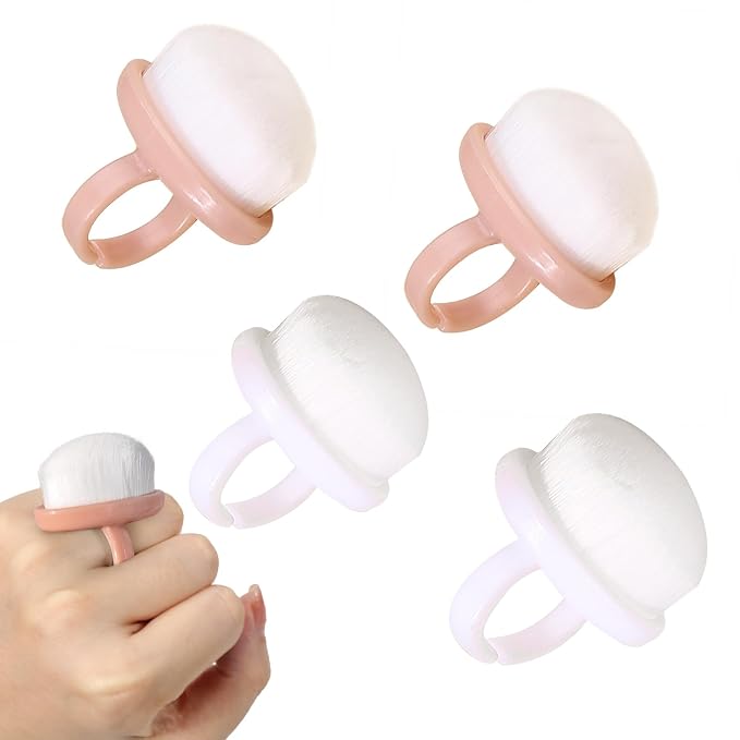 4Packs Nail Dust Cleaning Brush Ring, Soft Brushes by BQSAZHYJ