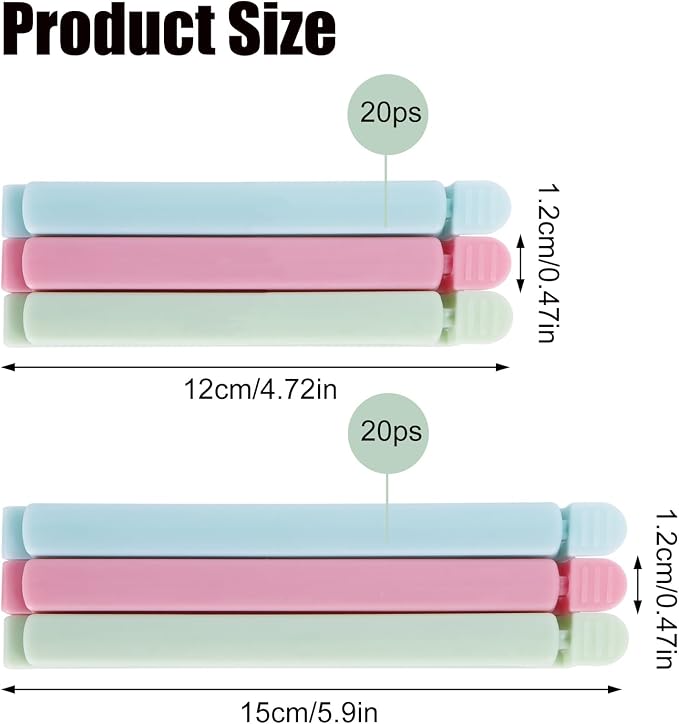 80 PCS Sealing Clip Bag Plastic Chip Large Size Food Clips Bag Clips - Image 2