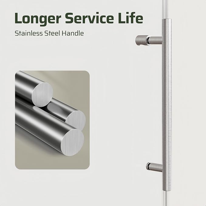 46-48" W x 76" H Frameless Sliding Shower Door, Bathroom Soft-Close Shower - Image 4