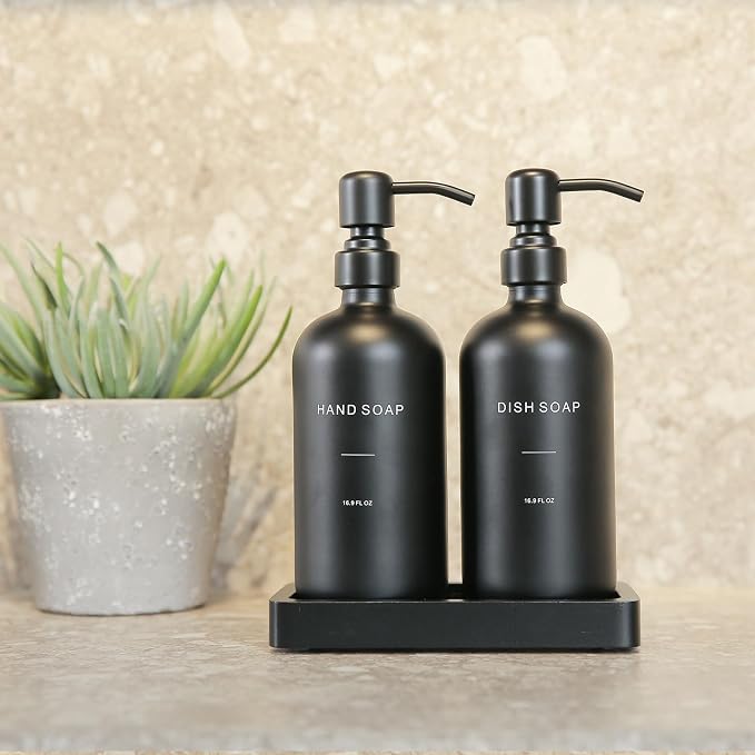 Matte Black Soap Dispenser Set, Kitchen Soap Dispenser Set - Image 6