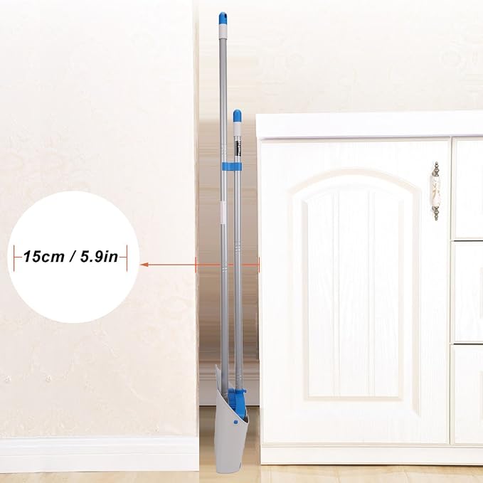 TreeLen Long Handle Broom and Dustpan Set, Upright Dust Pan Combo - Image 6