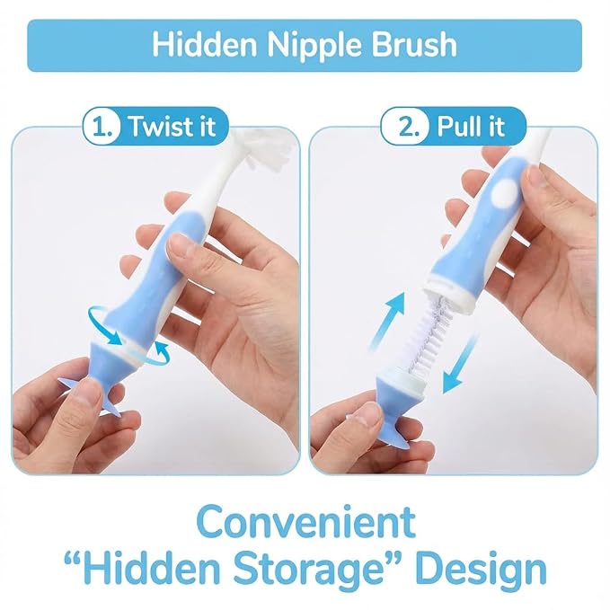 4-in-1 Baby Bottle Brush Set, Bottle Brush - Image 3
