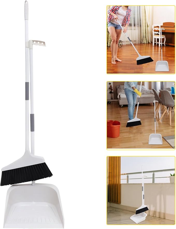 Lurrose 1set Heavy Duty Broom and Dustpan Set Ergonomic Long Handle - Image 8