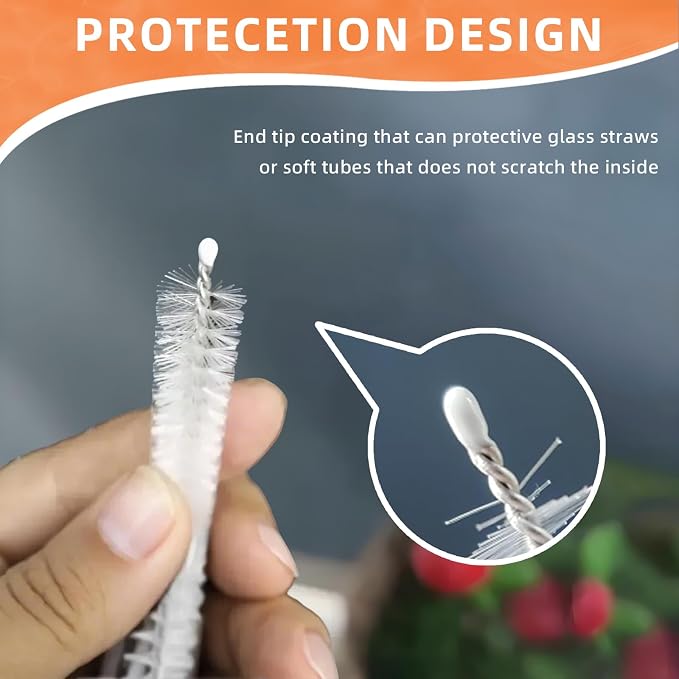 Cleaning Brushes for Reusable Drinking Straws, Long Wire Handle, Bottle and - Image 3