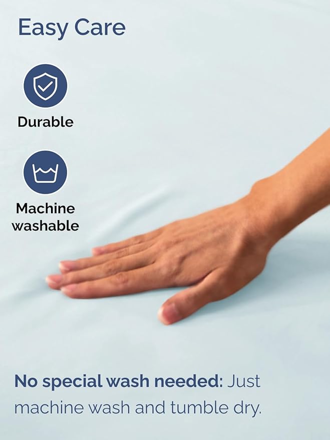 Extra Deep Twin XL Fitted Sheet - Hotel Luxury Single Fitted Sheet Only - Easily Fits 18 inch to 24 inch Mattress - Ultra Soft, Wrinkle & Fade Free w/Extra Deep Pocket - Breathable & Comfy - Ice Blue