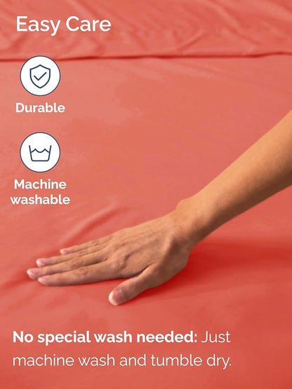 Extra Deep King Fitted Sheet - Hotel Luxury Single Fitted Sheet Only - Easily Fits 18 inch to 24 inch Mattress - Ultra Soft, Wrinkle Free w/Extra Deep Pockets - Easy-Care, Breathable & Comfy - Coral