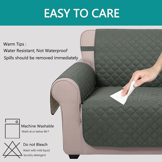 U-NICE HOME Futon Sofa Covers Reversible Sofa Slipcover Armless Cover Furniture Protector Couch Cover Water Resistant (Futon, Grey/Beige)