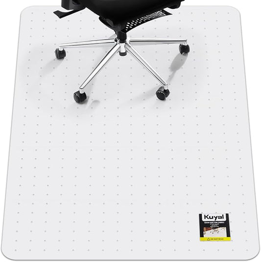 Kuyal Office Chair Mat for Carpet, 48x60 Clear Heavy Duty Computer Chair Mat by Kuyal