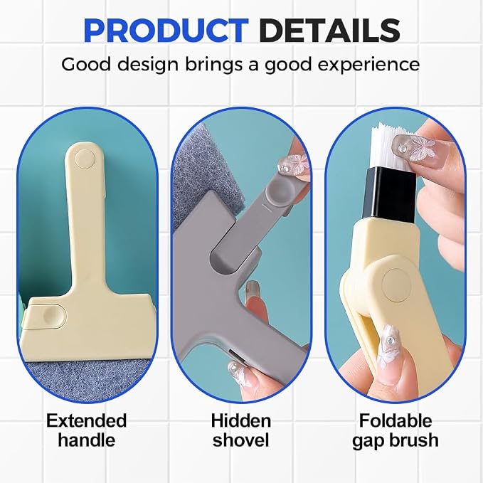 3 Pcs Magic Window Track Cleaners, 2026 Upgraded Handheld Window Groove - Image 5