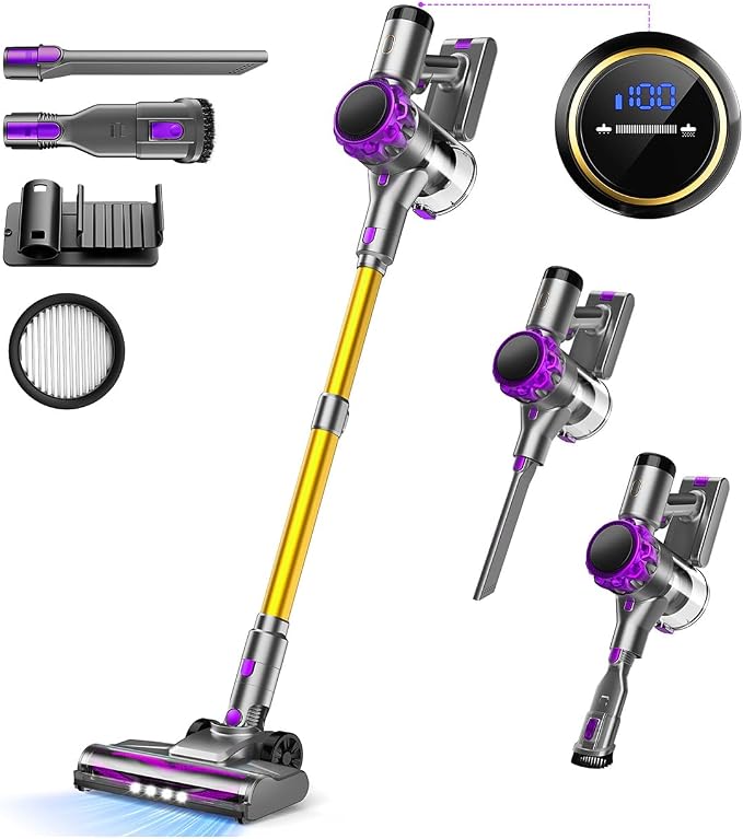 S3P Cordless Vacuum Cleaner, 45kPa Powerful Suction Vacuum Cleaners by UML0