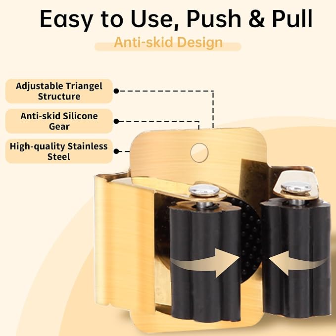 4pcs Anti-Slip Broom and Mop Holder, Wall Mounted Utility Rack - Image 3
