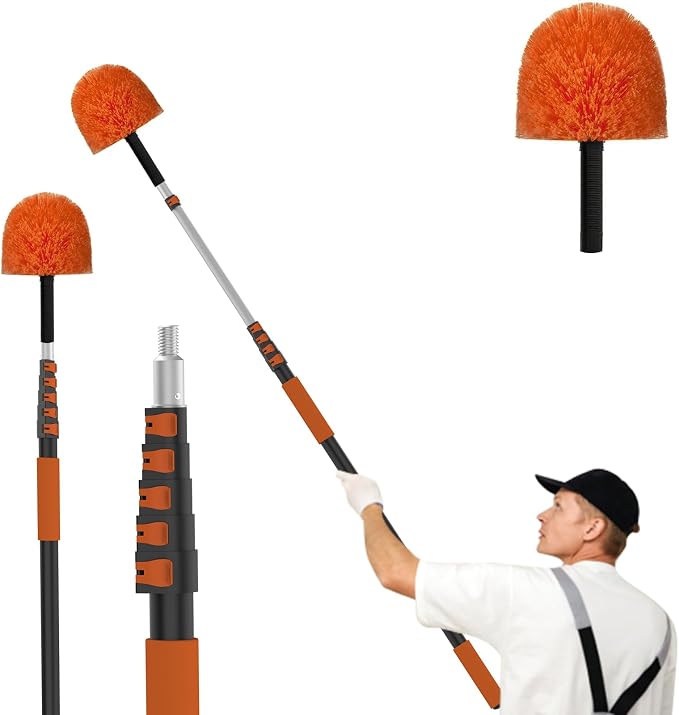 24FT Cobweb Duster with Extension Pole, Spider Web Brush by LAANPOLE