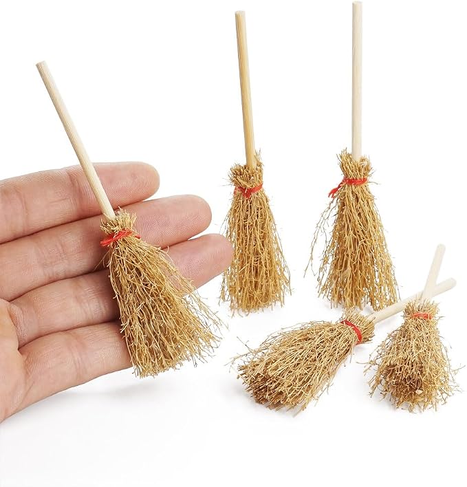 Odoria Dollhouse Straw Broom Miniature - Image 7