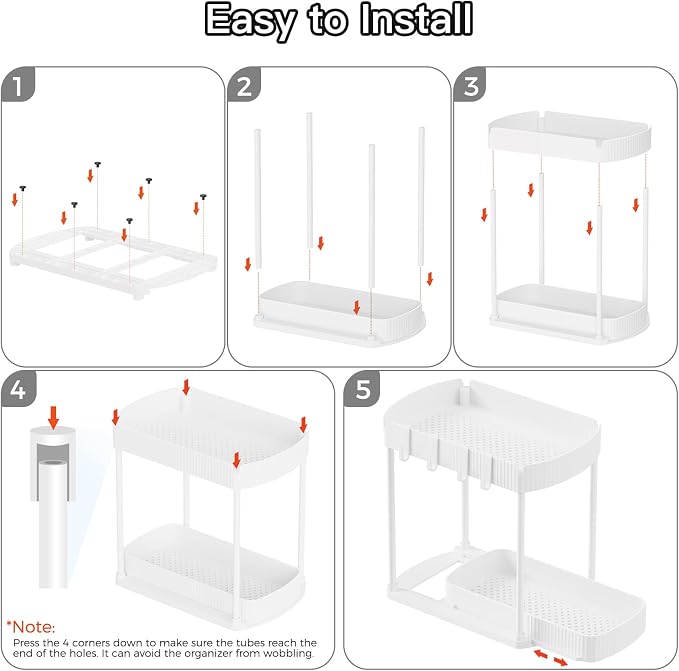 2 Pack Multi-Purpose Pull-Out Storage Organizers, Under Sink Organizers and - Image 7