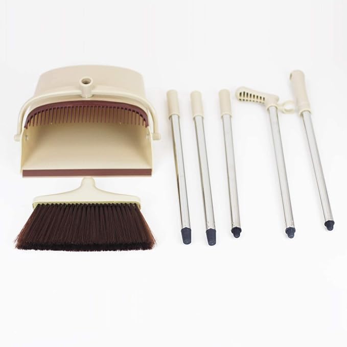 Broom and Dustpan Set Upright Self-Cleaning Sweeping Standing Set Use - Image 6