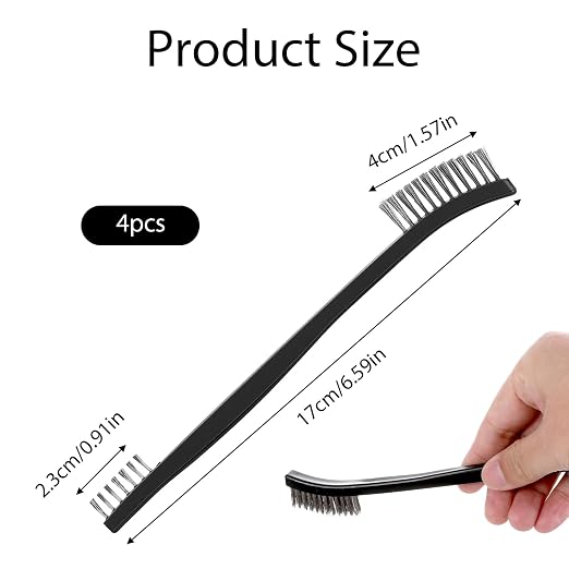 4 Pcs Small Cleaning Brushes, Small Wire Brush - Image 2