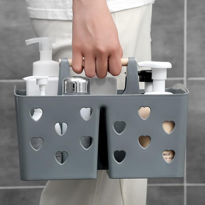 Anyoifax Portable Shower Caddy Plastic Shower Basket Organizer Divided Bathroom - Image 4
