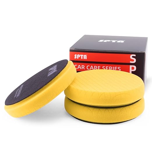 Yellow Medium Cut Pad, Buffing Polishing Pads, SPTA 3Pcs 6.5 Inch Face by SPTA