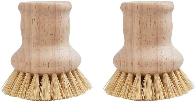 HIC Kitchen Natural Bristle Dish Pan Scrub Brush, Non-Scratch Natural Tampico by HIC