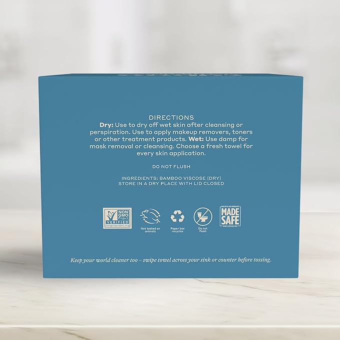 Caboo Tree Free Disposable Face Towels – 50 Soft, Lint-Free Towels | - Image 6