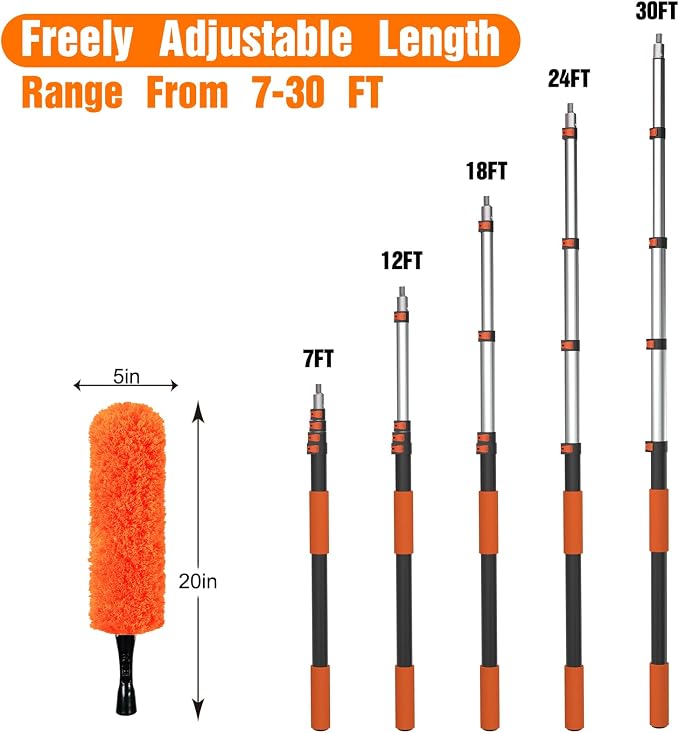 36FT Reach Ceiling Fan Cleaner Duster, Fan Blade Cleaner Kit - Image 4