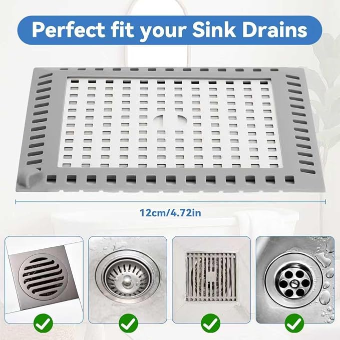 Shower Drain Hair Catcher, 4.72" Shower Drain Cover, All-in-One Universal Sink - Image 2