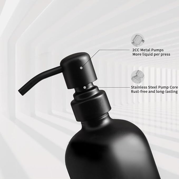 Matte Black Soap Dispenser Set, Kitchen Soap Dispenser Set - Image 5