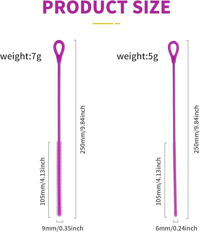2Pcs Silicone Straw Cleaner Brush, 9.84in Reusable Straw Cleaner - Image 2