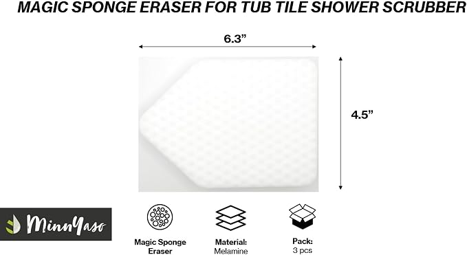 Magic Sponge Eraser Pads Fit Extendable Tub Tile Scrubber Brush | Magic Sponge - Image 2