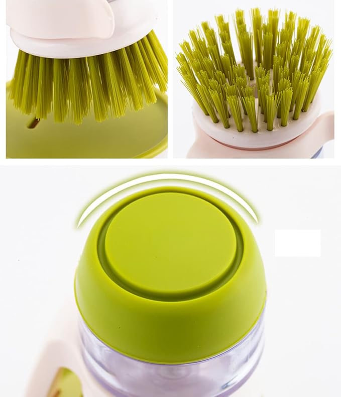 Dish Brush with Soap Dispenser, Dishwashing Kitchen Scrub Brushes Dish Scrubber - Image 3
