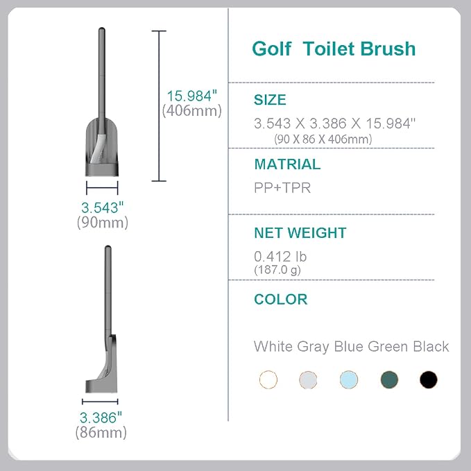 Toilet Brush, Long Handle Golf Toilet Brush - Image 8