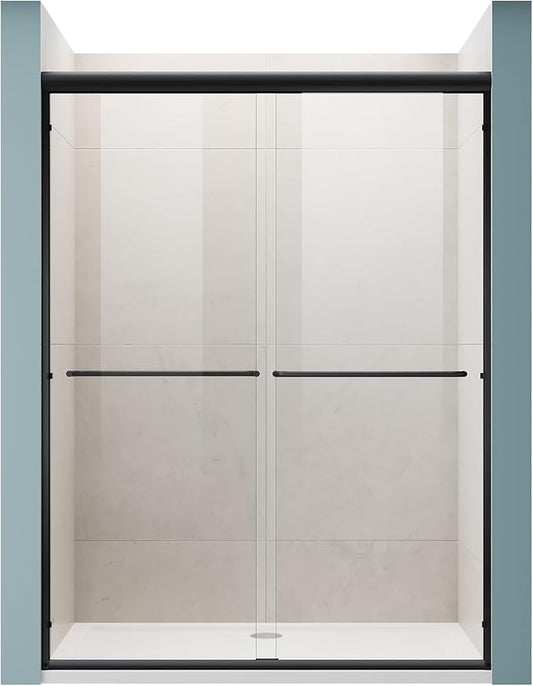 ELEGANT Double Sliding Shower Door 50-54" W x 72" H, Semi-Frameless Bypass by ELEGANT