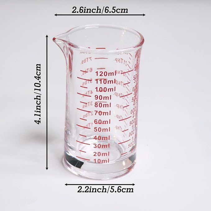 Ackers 4 Oz Glass Measuring Cup, Borosilicate Shot Glass - Image 5