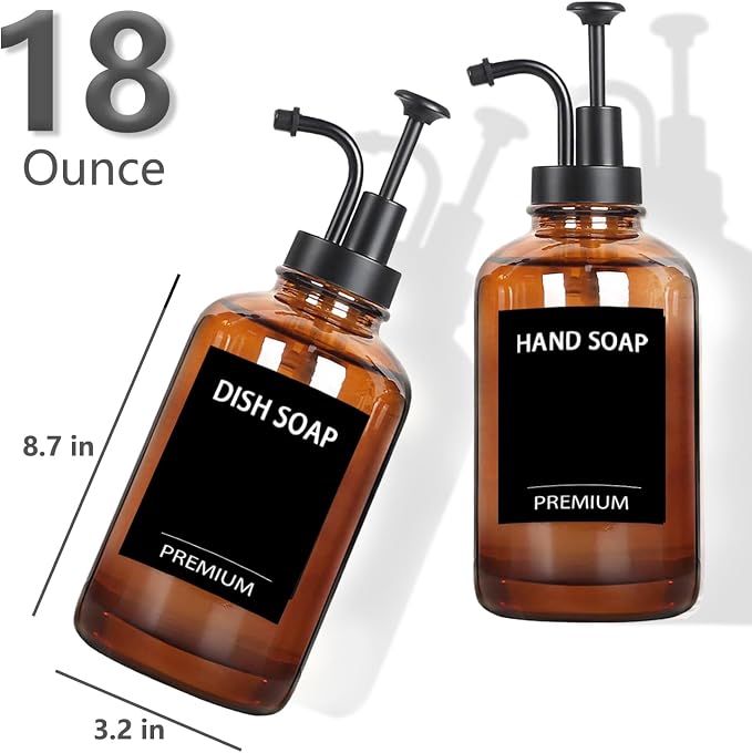 Amber 18 Oz Dish Soap Dispenser - Image 4