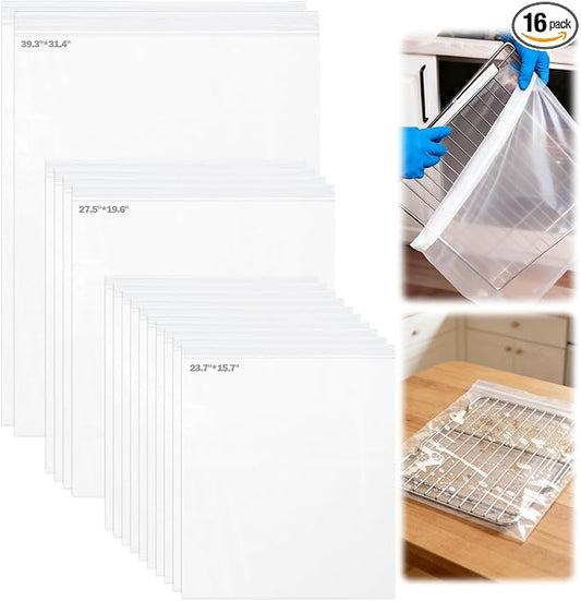XANGNIER 16 Pack No Scrub Oven Rack Cleaning Bags, No Cleaner Included by XANGNIER
