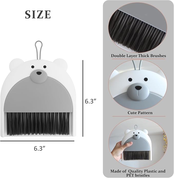 Small Broom and Dustpan Set Mini Hand Broom and Brush Set Handheld Broom and - Image 2