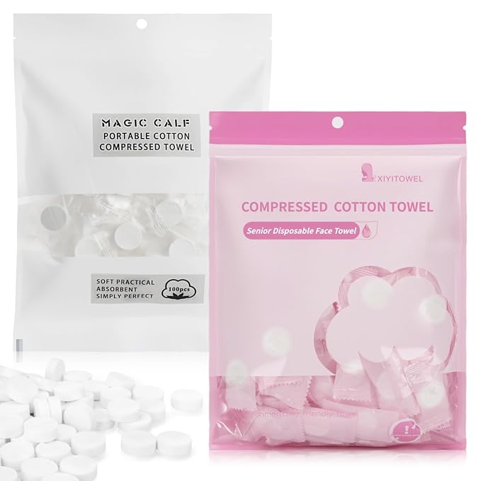 Classycoo 200 PCS Disposable Compressed Towels Tablets- Individually Wrapped by WELCOME