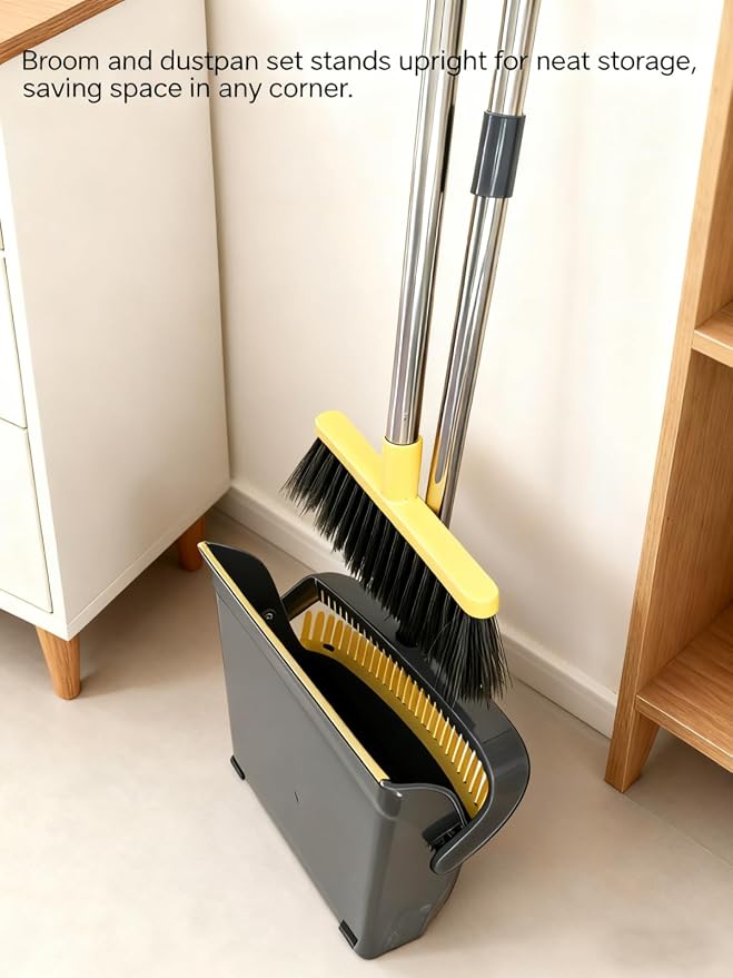 Broom and Dustpan Set with Long Handle - Image 4