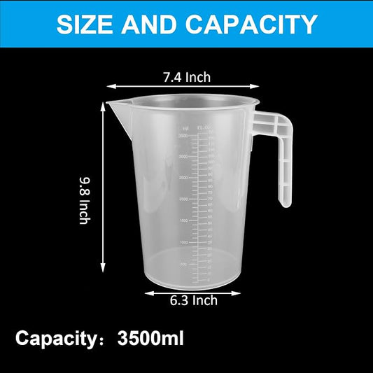 3 Pack 3.5 Liter Measuring Pitcher, Plastic Measuring Cups - Image 2