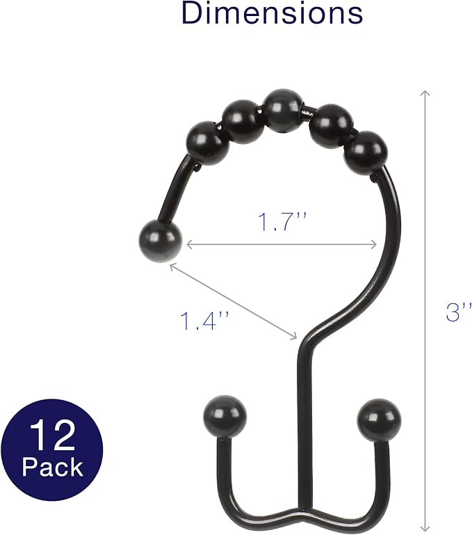 2lbDepot Double Shower Curtain Hooks Rings Premium Rust Resistant Stainless - Image 3