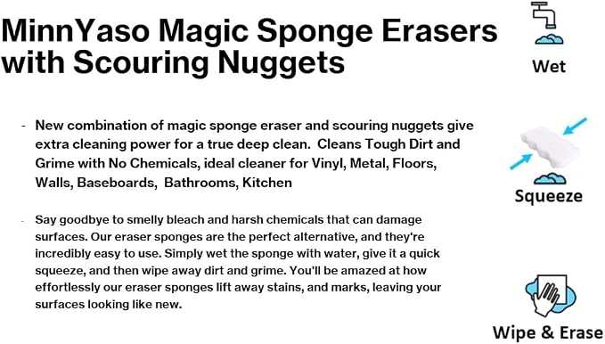 12 Pack 4.6” x 2.5” x 3/4” Magic Sponge Erasers Infused - Image 4