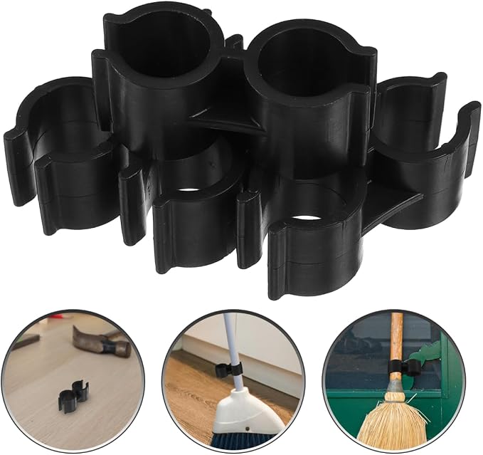 PRETYZOOM Double Pipe Clamp Dustpan Broom Connector Clip - Image 8