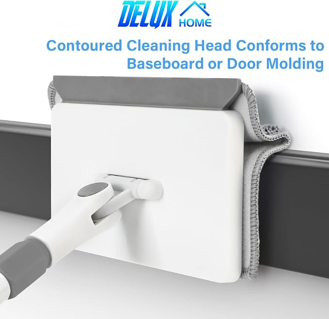 Baseboard Cleaner Tool with Handle, DELUX Baseboard Cleaner with Extendable - Image 3