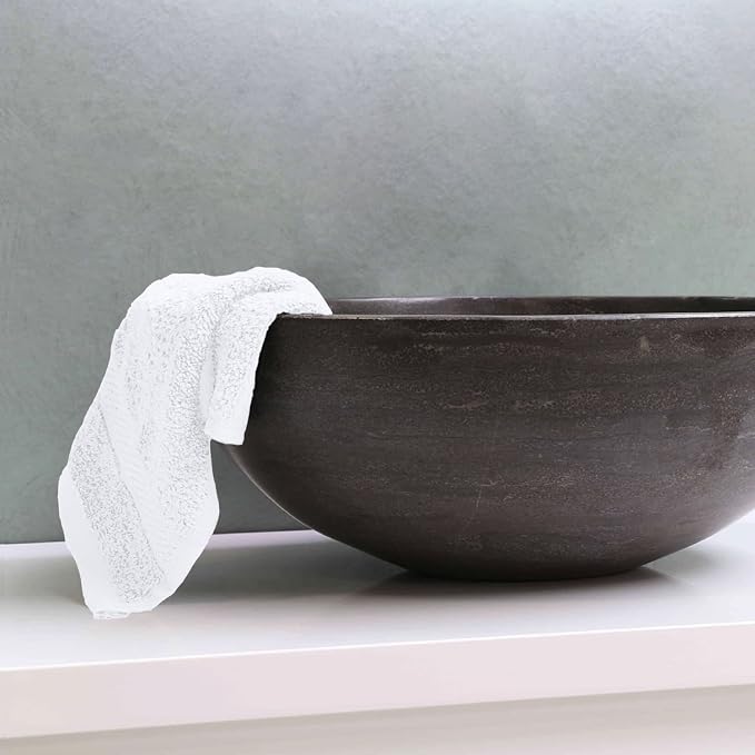 White Classic Luxury Cotton Washcloths 13x13 Inch - Image 7