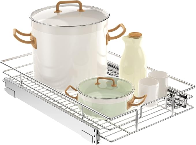 LOVMOR Pull Out Cabinet Organizer 15½" W x 21½" D, Kitchen Cabinet Pull Out by LOVMOR