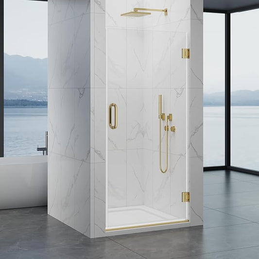 Framelss Hinged Shower Door, 3/8" Tempered Glass - Image 2