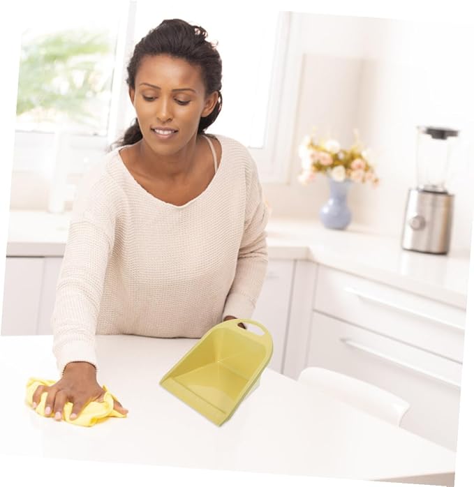 Handheld Dustpan Small Portable Dust Pan 2pcs Lime Yellow - Image 5